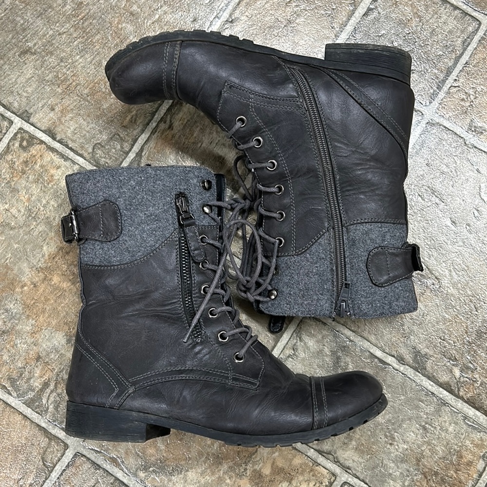 Taxi Soho Boots, Side Zip, Lace up, Back Buckle, Faux Fur Lined, Black a…